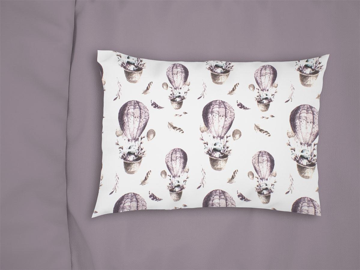 Φανελένια Βρεφική Μαξιλαροθήκη Dimcol Air Balloon 78 Lilac 35×45