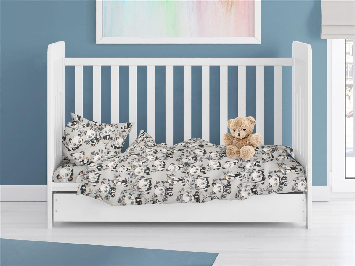 Φανελένια Παπλωματοθήκη Κούνιας Dimcol Panda Bear 96 Grey 120×160