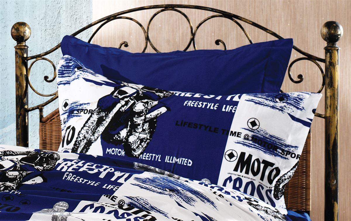 DimCol Μαξιλαροθήκη Polycotton 50x70εκ. Motocross 289 Blue DimCol (Χρώμα: Μπλε, Ύφασμα: 70% Βαμβάκι-30% Polyester) - DimCol - 32311647006
