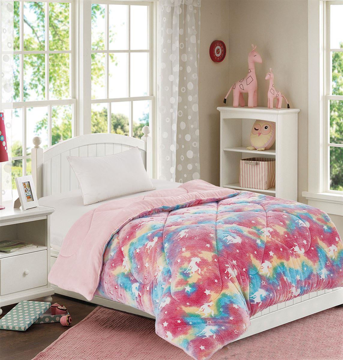 DimCol Κουβερτοπάπλωμα Φωσφοριζέ Fleece Μονό 160x220εκ. Unicorn DimCol (Υλικό: Flannel 100%, Ύφασμα: Fleece) - DimCol - 32413806001