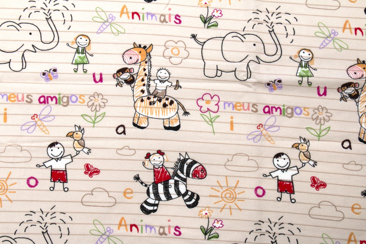 Σεντόνι Μεμονωμένο Μπεμπέ Φανελένιο Λίκνου 80x110εκ. Africa 145 Beige DimCol...