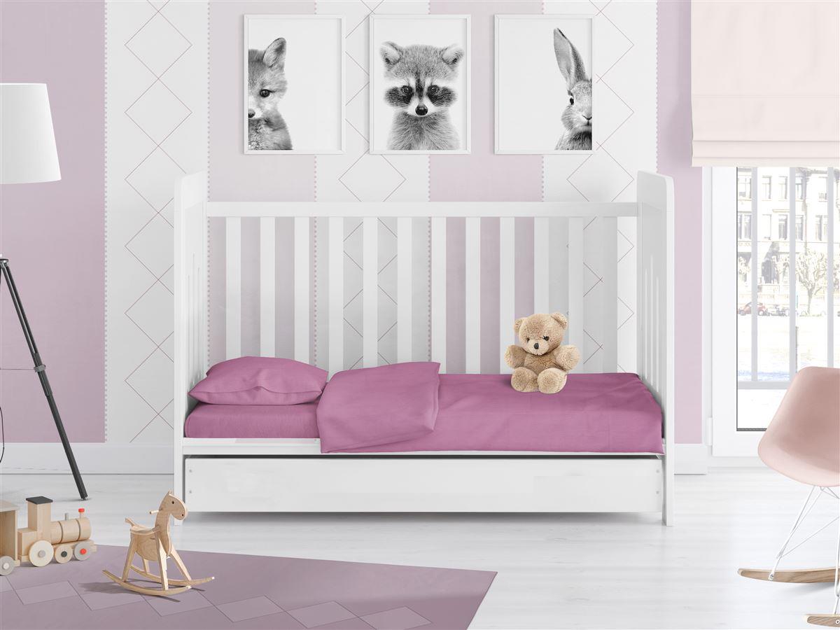 Σεντόνι Μεμονωμένο Βαμβακερό Με Λάστιχο Κούνιας 70x140+15εκ. Solid 492 Lilac...