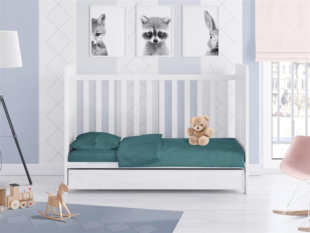 Σεντόνι Μεμονωμένο Βαμβακερό Με Λάστιχο Κούνιας 70x140+15εκ. Solid 494 Petrol...