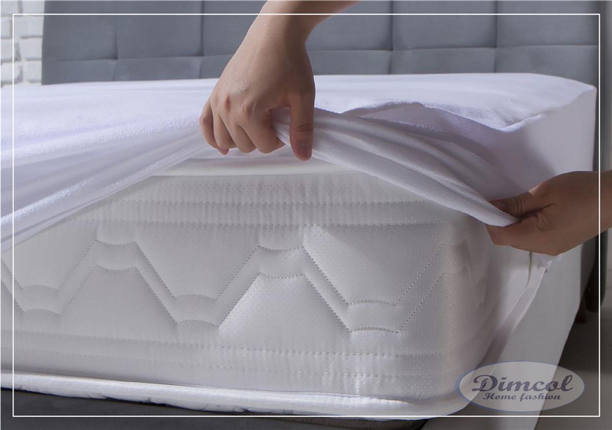 DimCol Επίστρωμα Αδιάβροχο 120x200+30εκ. Φούστα Λευκό DimCol (Χρώμα: Λευκό) - DimCol - 1231316230400076