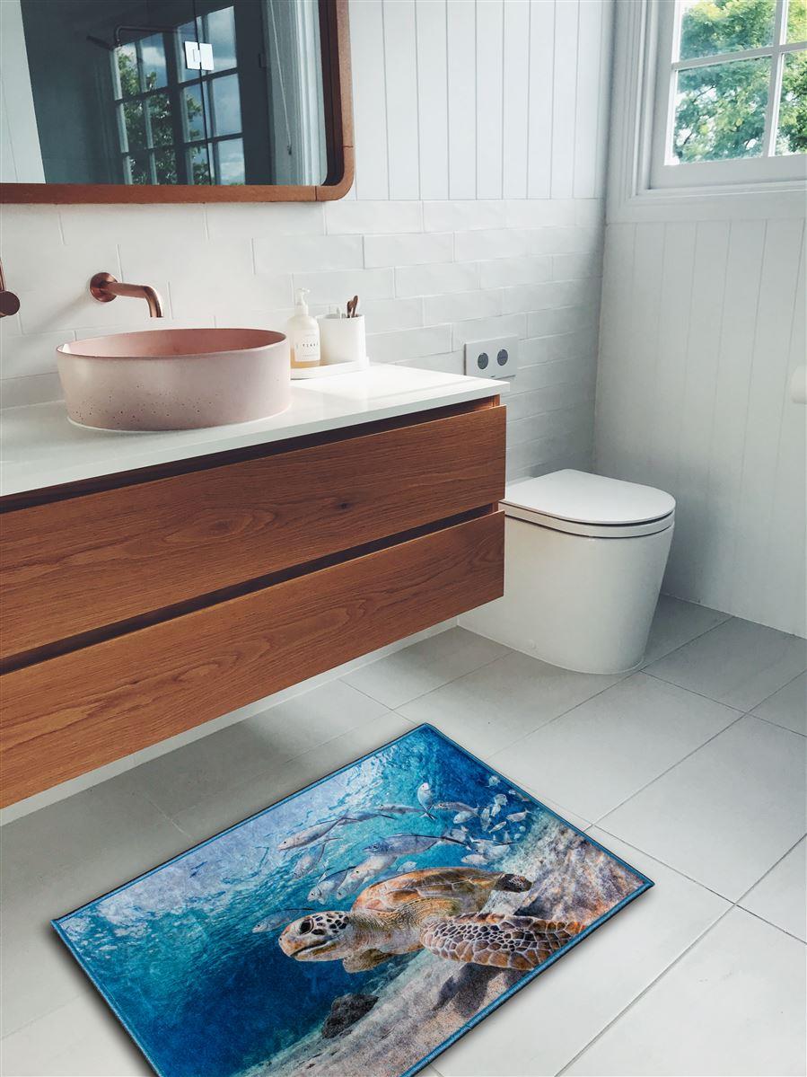 Ταπέτο Μπάνιου Αντιολισθητικό Polyester 50x85εκ. Sea Turtle 261 DimCol (Ύφασμα:...
