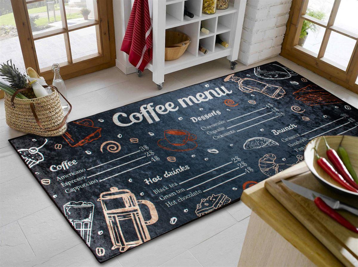 DimCol Χαλάκι Κουζίνας Polyester 80x200εκ. Coffee Menu 263 DimCol (Ύφασμα: Polyester) - DimCol - 33463059003
