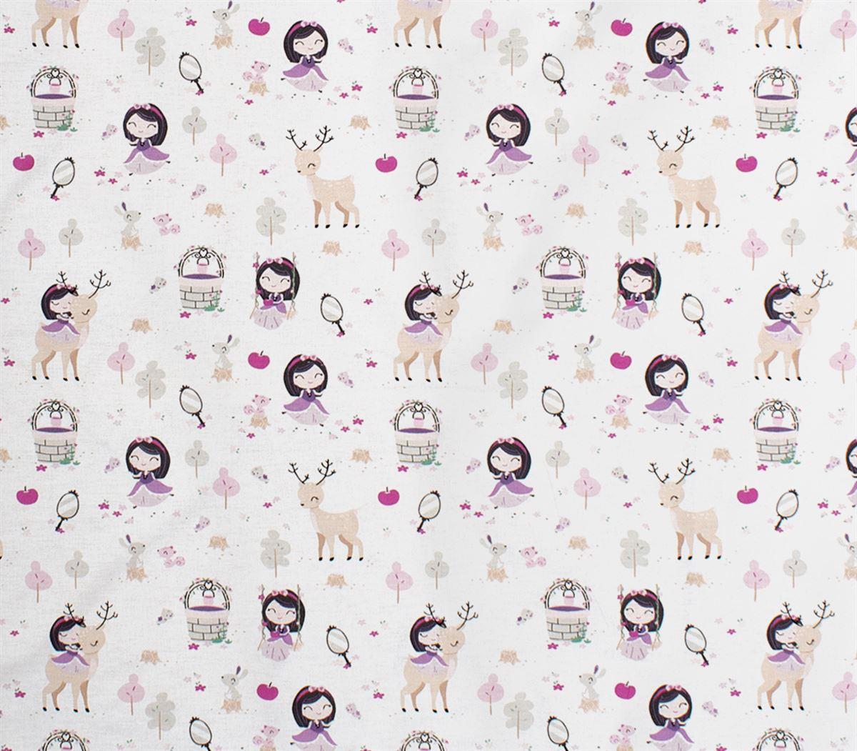Πάνα Χασέ (80×80) Dimcol Lily & Deer 179 White-Pink