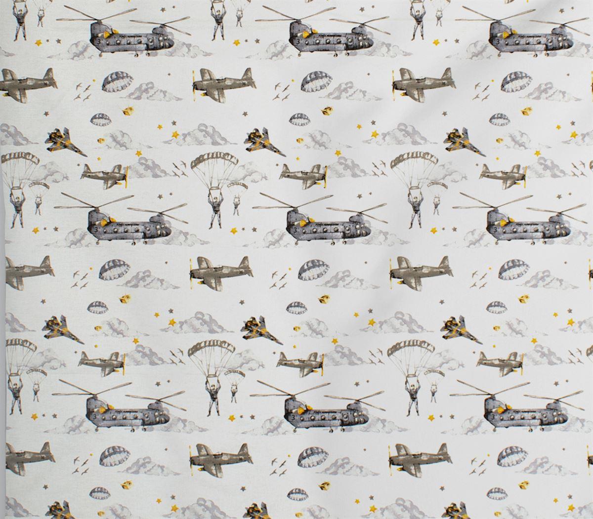 Σεντόνι Μεμονωμένο Μπεμπέ Βαμβακερό Λίκνου 80x110εκ. Airforce 195 White-Grey DimCol...