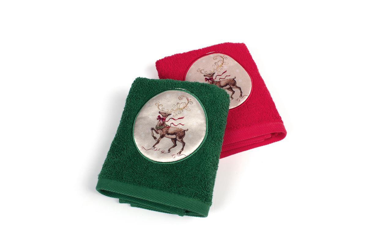 DimCol - ΣΗΜΑΝΤΙΚΟ: Σε περίπτωση διαφοράς τιμής από το κατάστημα ισχύει παντα και μόνο η τιμή του καταστήματος Χριστουγεννιάτικο Σετ Πετσέτες 2τμχ Βαμβακερές 40x60εκ.