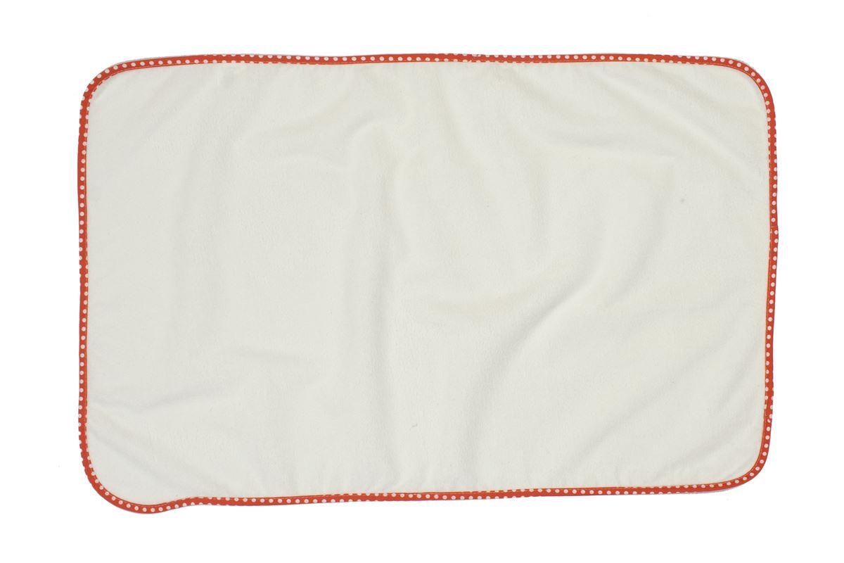 Σελτεδάκι Αδιάβροχο Βαμβακερό Λευκό-Πορτοκαλί 50x80εκ. Πουά 134 DimCol (Ύφασμα: Βαμβάκι 100%, Χρώμα: Λευκό) - DimCol - 31120404005