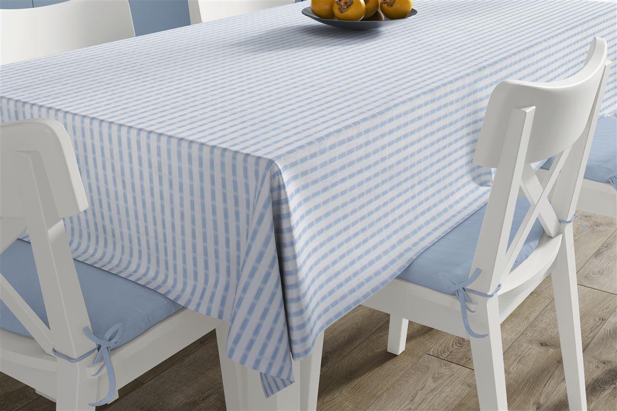 DimCol - ΣΗΜΑΝΤΙΚΟ: Σε περίπτωση διαφοράς τιμής από το κατάστημα ισχύει παντα και μόνο η τιμή του καταστήματος Τραπεζομάντηλο Βαμβακερό 140x140εκ. White-Sky Blue DimC