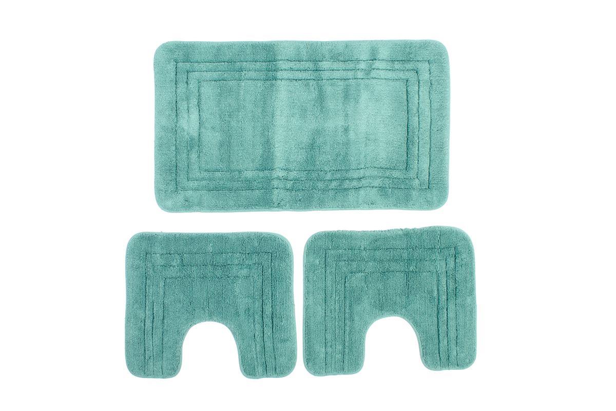 Ταπέτο Μπάνιου Σετ 3 τμχ Βαμβακερό Petrol ZUCCHI DimCol (Ύφασμα:...