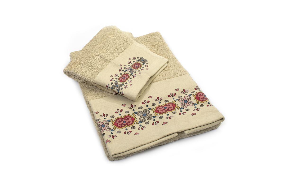 Σετ Πετσέτες 2 τμχ Βαμβακερές Μπεζ ZUCCHI DimCol (Ύφασμ