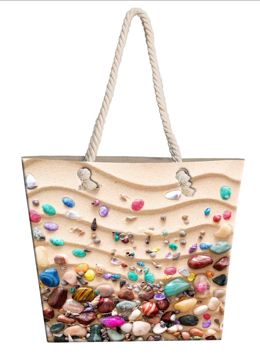 DimCol Τσάντα Θαλάσσης Polyester 40x45εκ. Pebbles 15 DimCol (Ύφασμα: Polyester) - DimCol - 33464307001