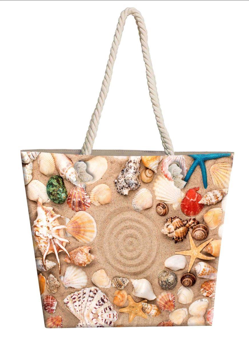 DimCol Τσάντα Θαλάσσης Polyester 40x45εκ. Seashells 19 DimCol (Ύφασμα: Polyester) - DimCol - 33464307005