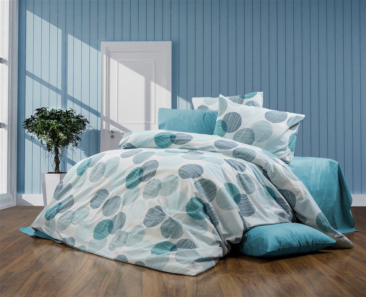 Σετ Σεντόνια 4τμχ Polycotton King 240x270εκ. Κοραλία 467 Petrol DimCol (Τύπος κατωσέντονου: Χωρίς Λάστιχο, Χρώμα: Πετρόλ , Ύφασμα: 70% Βαμβάκι-30% Polyester, Μέγεθος: King Size) - DimCol - 33312325043