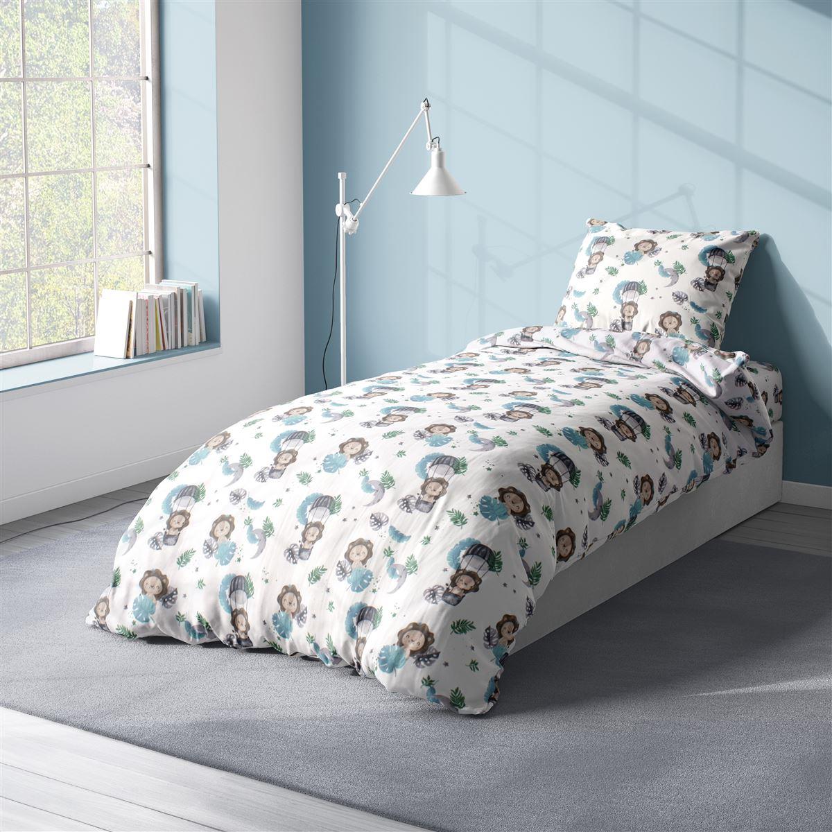 Παπλωματοθήκη Παιδική Βαμβακερή Μονή 160x240εκ. Lion 53