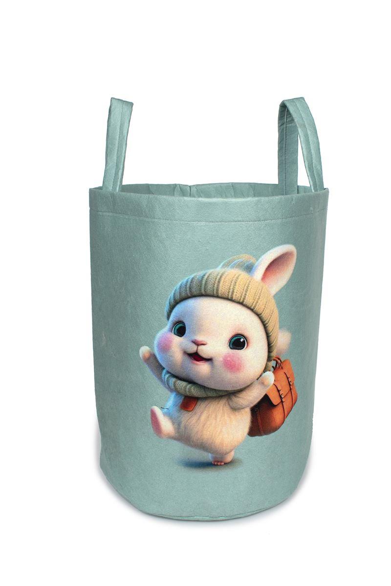 DimCol Παιδικό Καλάθι Αποθήκευσης Polyester Happy Bunny 42 Veraman DimCol 45x30x50εκ. (Ύφασμα: Polyester, Χρώμα: Βεραμάν) - DimCol - 31463608014