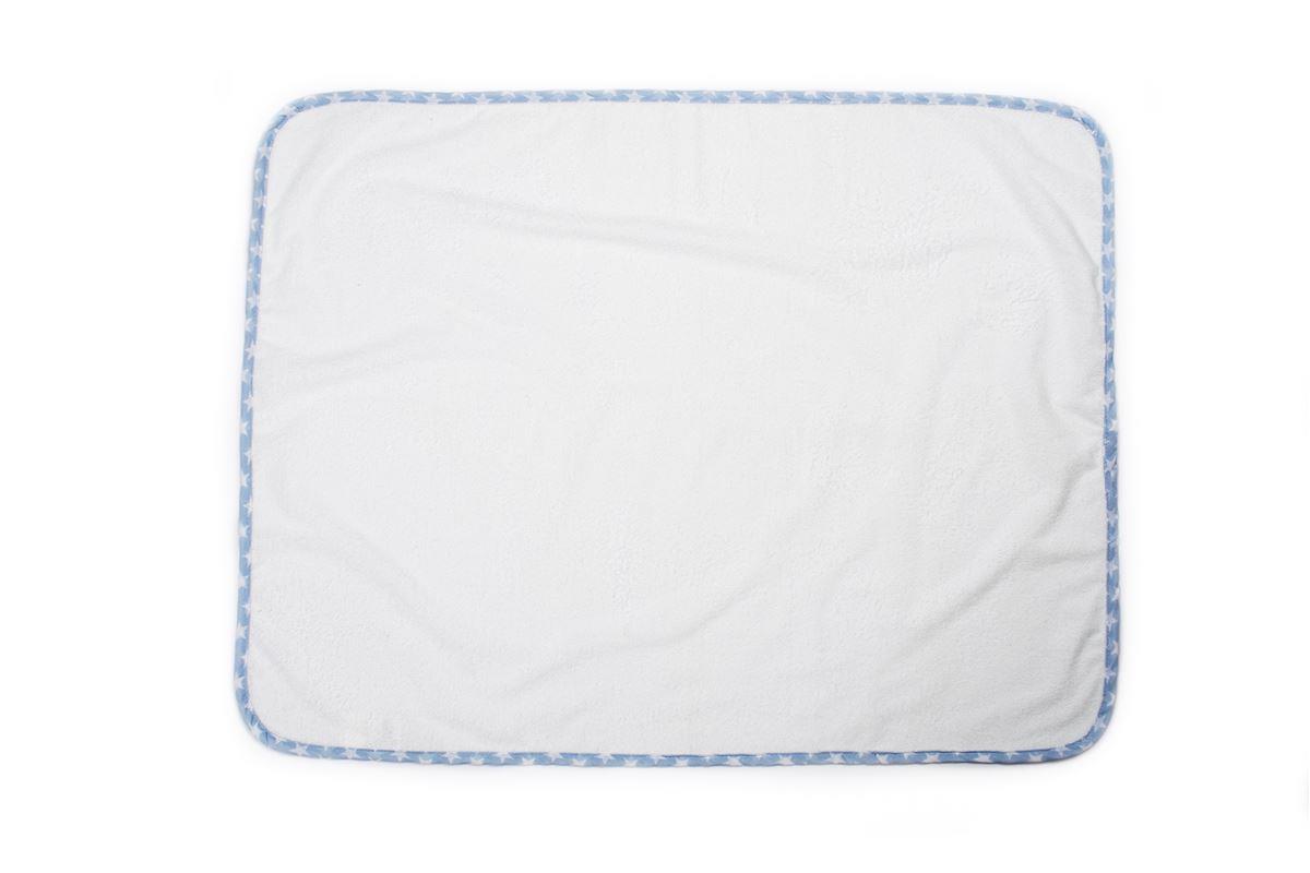 Σελτεδάκι Αδιάβροχο Βαμβακερό 50x80εκ. Λευκό- Σιέλ Stars 59 DimCol (Σετ 6 Τεμάχια) (Ύφασμα: Βαμβάκι 100%, Χρώμα: Λευκό) - DimCol - 31120404013