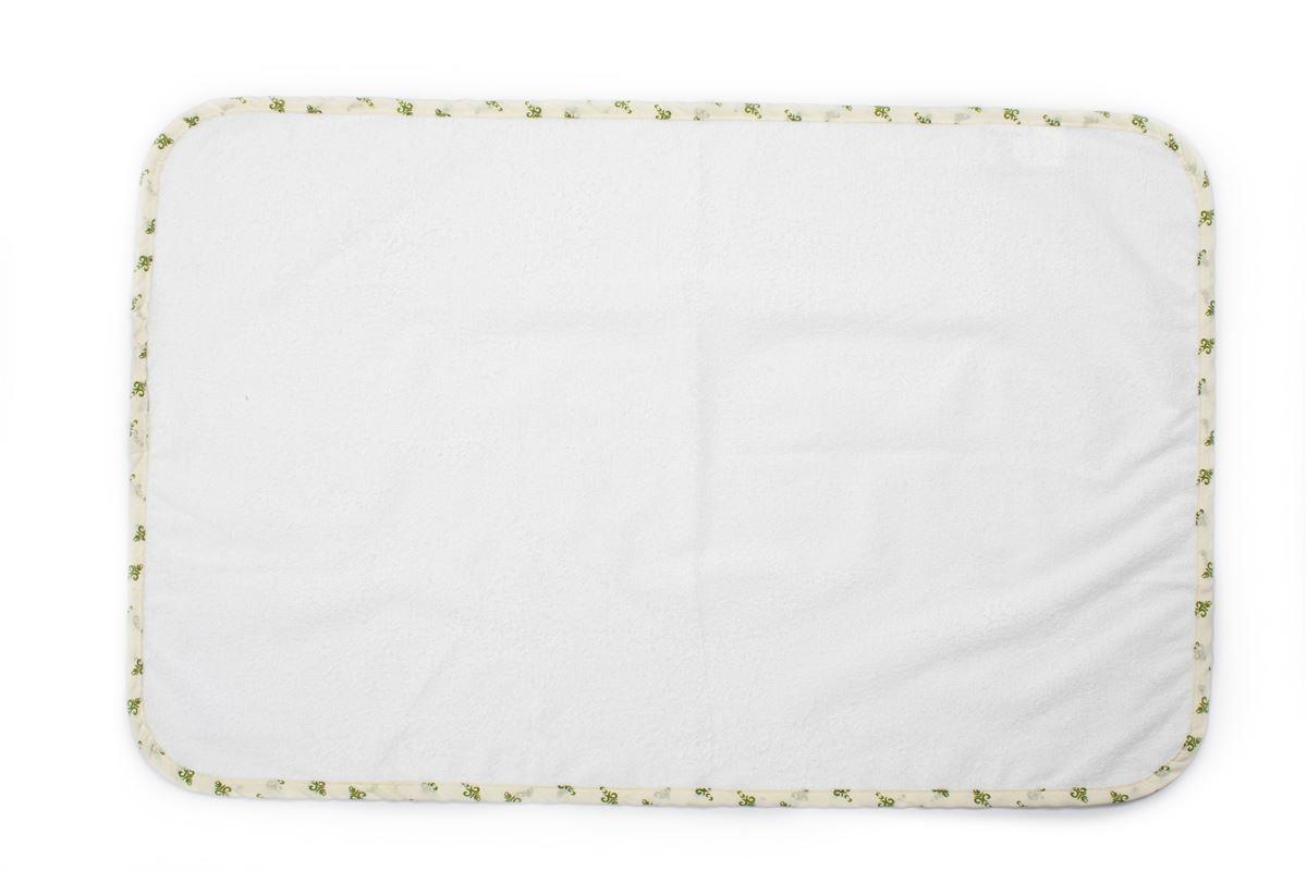 DimCol Σελτεδάκι Αδιάβροχο Βαμβακερό 67x90εκ. Λευκό- Πράσινο 62 DimCol (Σετ 6 Τεμάχια) (Ύφασμα: Βαμβάκι 100%, Χρώμα: Λευκό) - DimCol - 31120405010