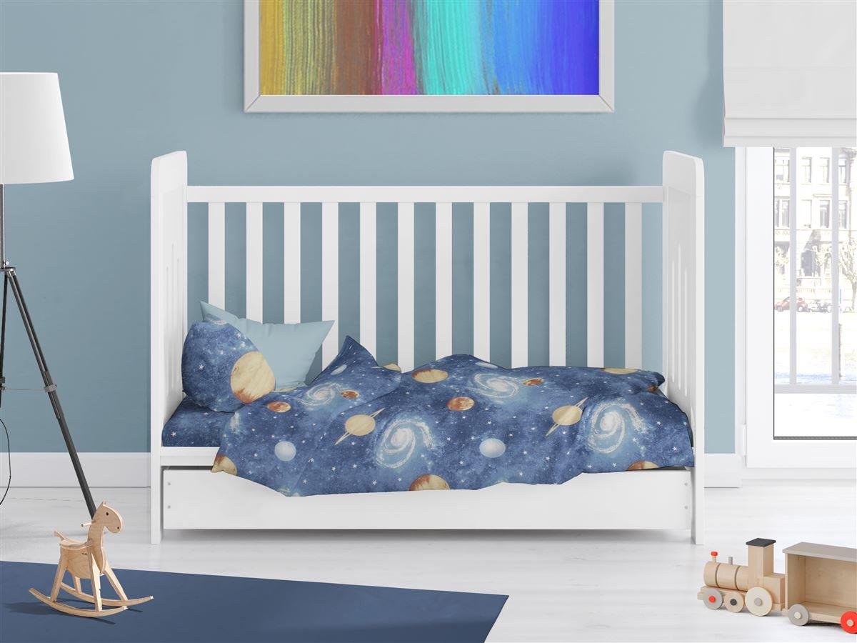 DimCol Πάπλωμα Παιδικό Βαμβακερό Κούνιας 120x160εκ. Milky Way 185 Blue DimCol (Ύφασμα: Βαμβάκι 100%, Χρώμα: Μπλε, Μέγεθος: Κούνιας) - DimCol - 31111121047