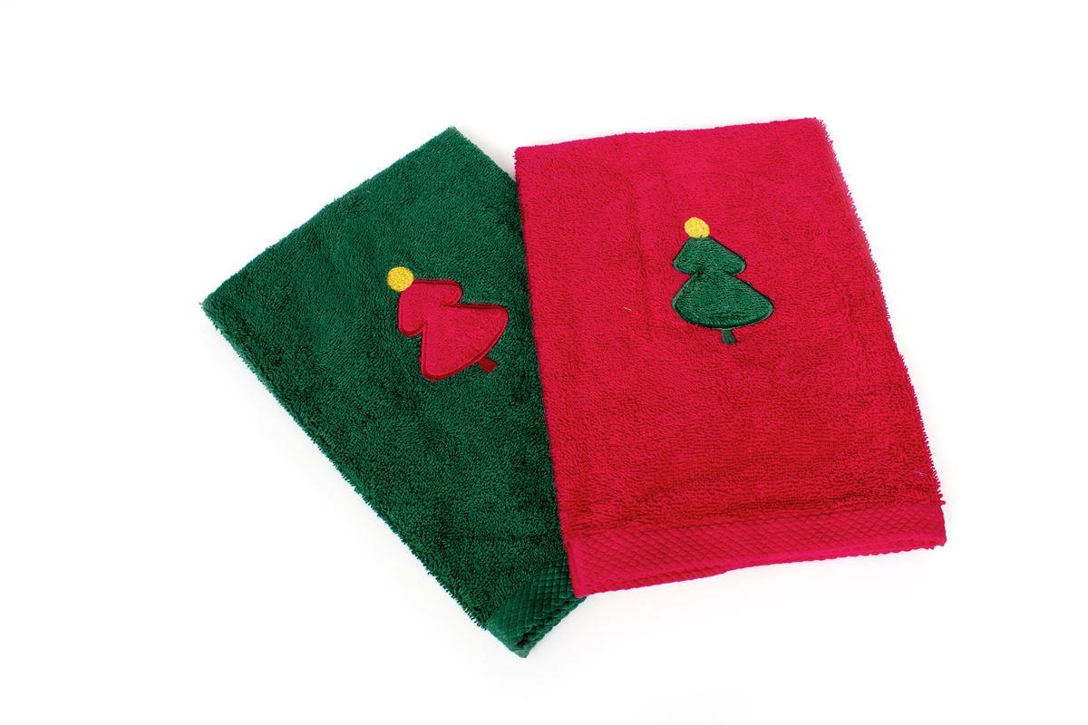 Χριστουγεννιάτικο Σετ Πετσέτες 2τμχ Βαμβακερό 40x60εκ. 