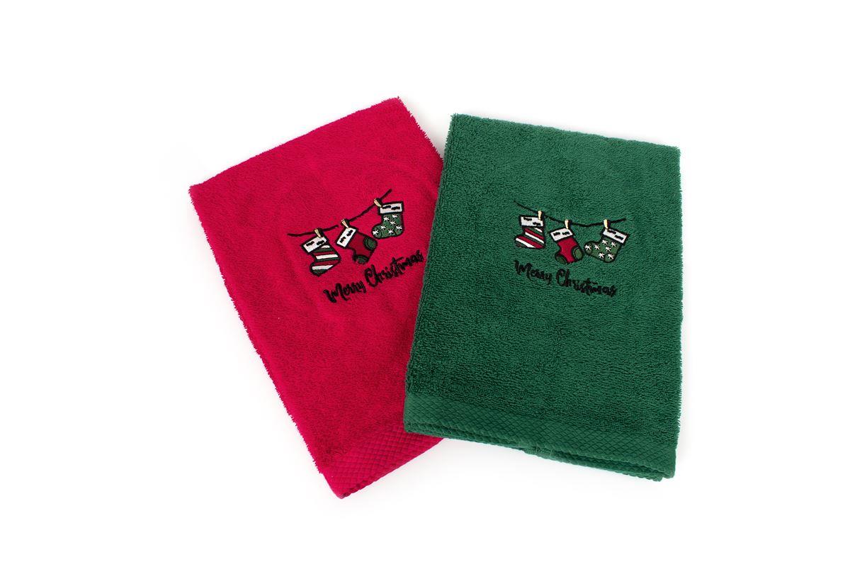 DimCol - ΣΗΜΑΝΤΙΚΟ: Σε περίπτωση διαφοράς τιμής από το κατάστημα ισχύει παντα και μόνο η τιμή του καταστήματος Χριστουγεννιάτικο Σετ Πετσέτες 2τμχ Βαμβακερό 40x60εκ.