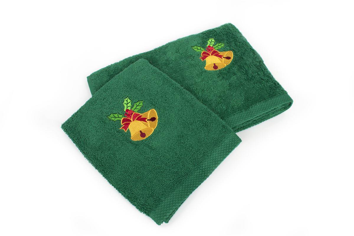 DimCol - ΣΗΜΑΝΤΙΚΟ: Σε περίπτωση διαφοράς τιμής από το κατάστημα ισχύει παντα και μόνο η τιμή του καταστήματος Χριστουγεννιάτικο Σετ Πετσέτες 2τμχ Βαμβακερό Bells Πρά