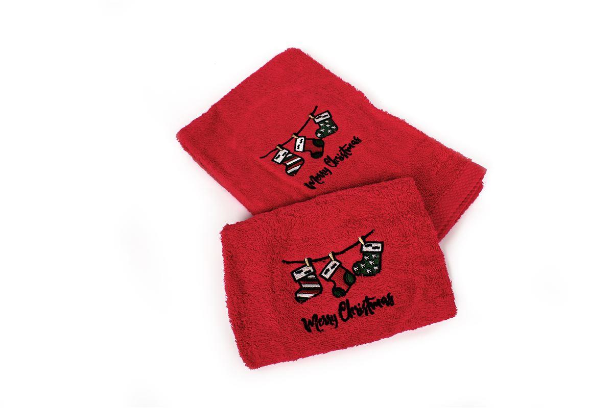 DimCol - ΣΗΜΑΝΤΙΚΟ: Σε περίπτωση διαφοράς τιμής από το κατάστημα ισχύει παντα και μόνο η τιμή του καταστήματος Χριστουγεννιάτικο Σετ Πετσέτες 2τμχ Βαμβακερό Christmas