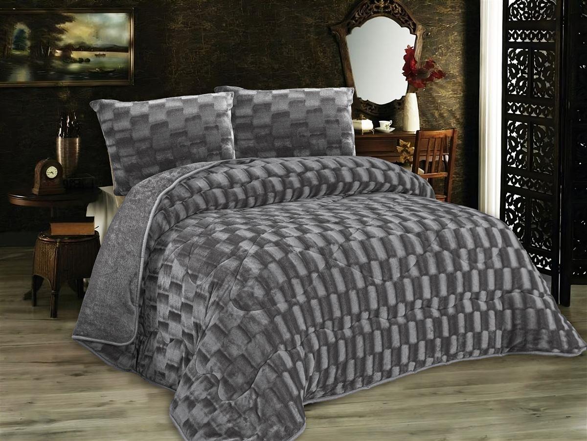 DimCol Κουβερτοπάπλωμα Fleece Υπέρδιπλο 220x240εκ. 1940 Grey DimCol (Ύφασμα: Polyester, Χρώμα: Γκρι, Μέγεθος: Υπέρδιπλα) - DimCol - 33421024038