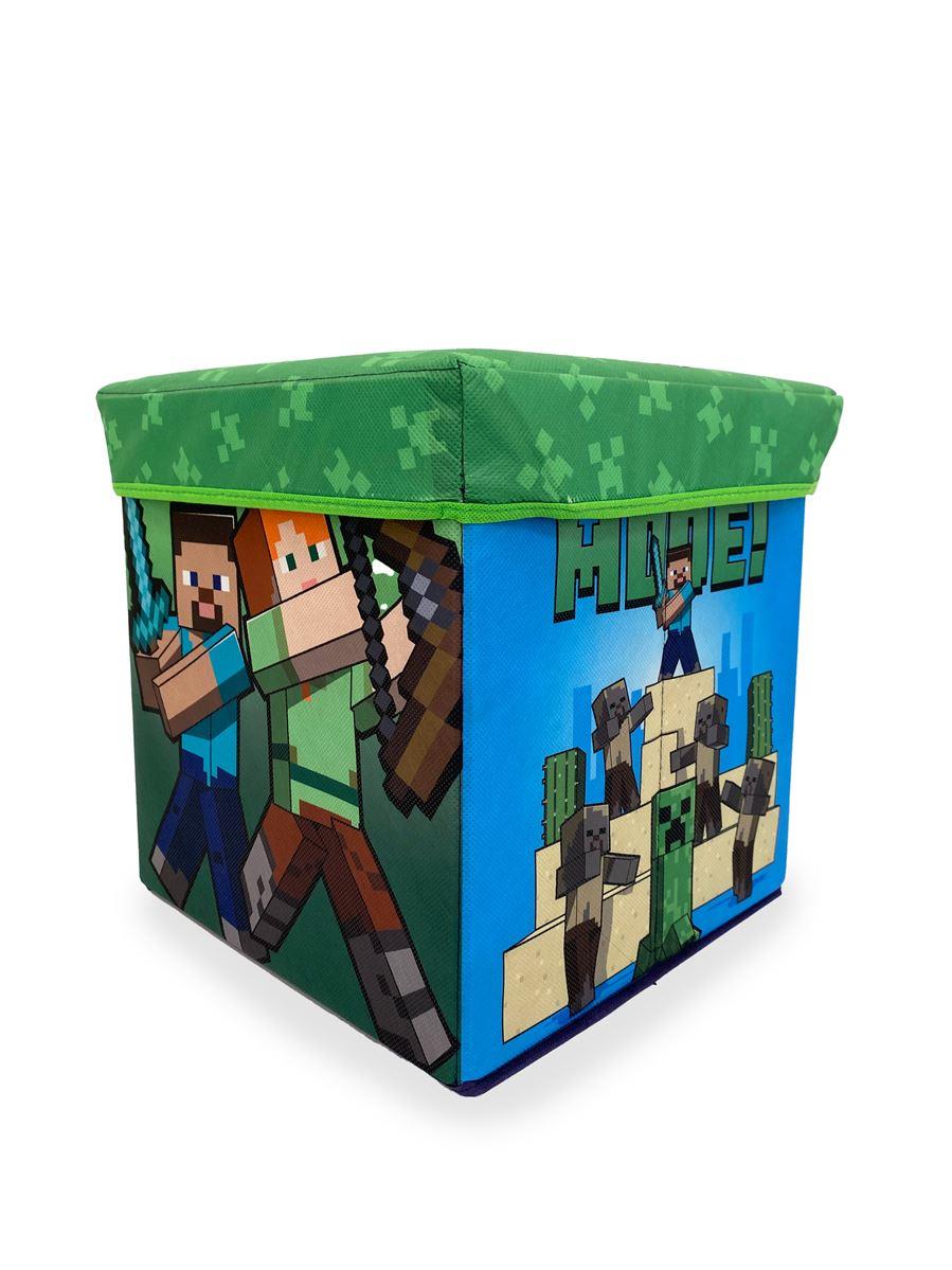 Κουτί-Σκαμπό Polyester Mojang Minecraft 28 Green 30x30x30εκ. DimCol (Ύφασμα: Polyester, Υλικό: Mdf, Χρώμα: Πράσινο ) - DimCol - 54462802009
