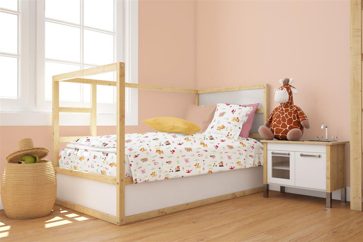 Κουβερλί, Παπλωματοθήκες 24home - ΣΗΜΑΝΤΙΚΟ: Σε περίπτωση διαφοράς τιμής από το κατάστημα ισχύει παντα και μόνο η τιμή του καταστήματος Παπλωματοθήκη Βαμβακερή Κούνιας 120x160εκ. Forest Anima