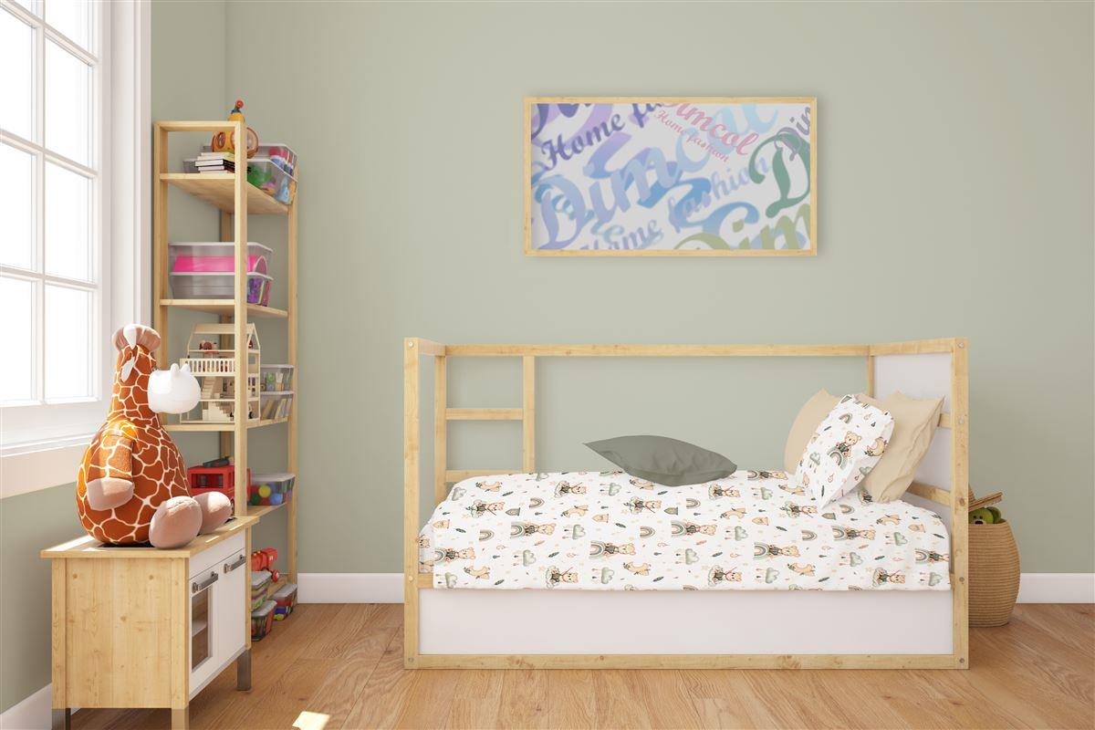 Σεντόνι Μεμονωμένο Βαμβακερό Με Λάστιχο Κούνιας 70x140+15εκ. Cloudy Bear 581 White-Olive Dimcol (Ύφασμα: Βαμβάκι 100%, Τύπος κατωσέντονου: Με Λάστιχο, Χρώμα: Λευκό, Μέγεθος: Μεμονωμένο) - DimCol - 31112019061