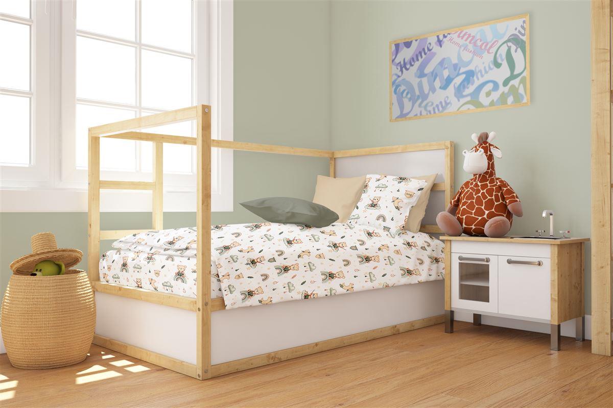 Παπλωματοθήκη Βαμβακερή Κούνιας 120x160εκ. Cloudy Bear 