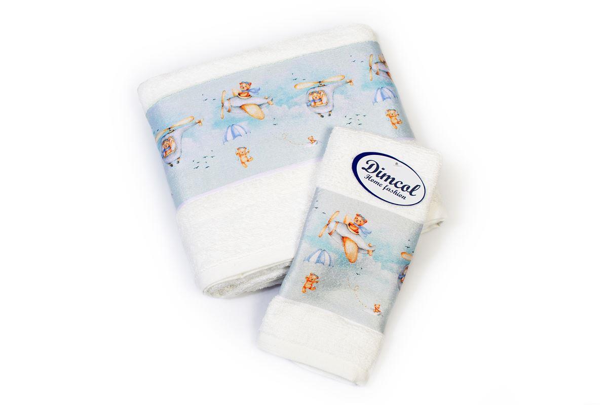 Σετ Πετσέτες 2τμχ Μπεμπέ Βαμβακερές Helicopter 306 Whit