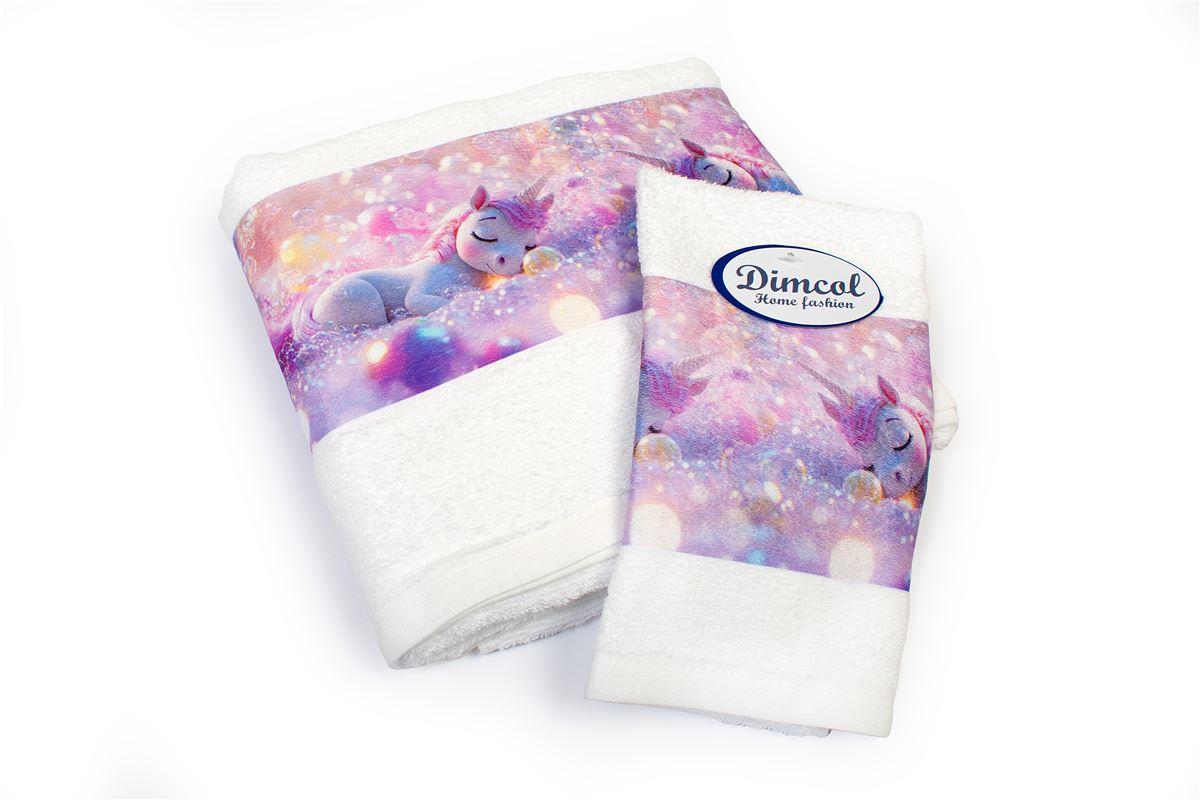 DimCol - ΣΗΜΑΝΤΙΚΟ: Σε περίπτωση διαφοράς τιμής από το κατάστημα ισχύει παντα και μόνο η τιμή του καταστήματος Σετ Πετσέτες 2τμχ Μπεμπέ Βαμβακερές Dreaming Unicorn 32