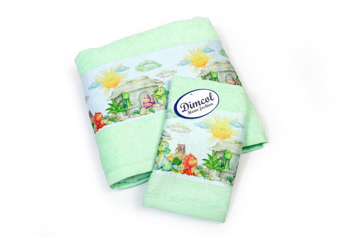 Σετ Πετσέτες 2τμχ Μπεμπέ Βαμβακερές Dinosaurs 313 Mint 