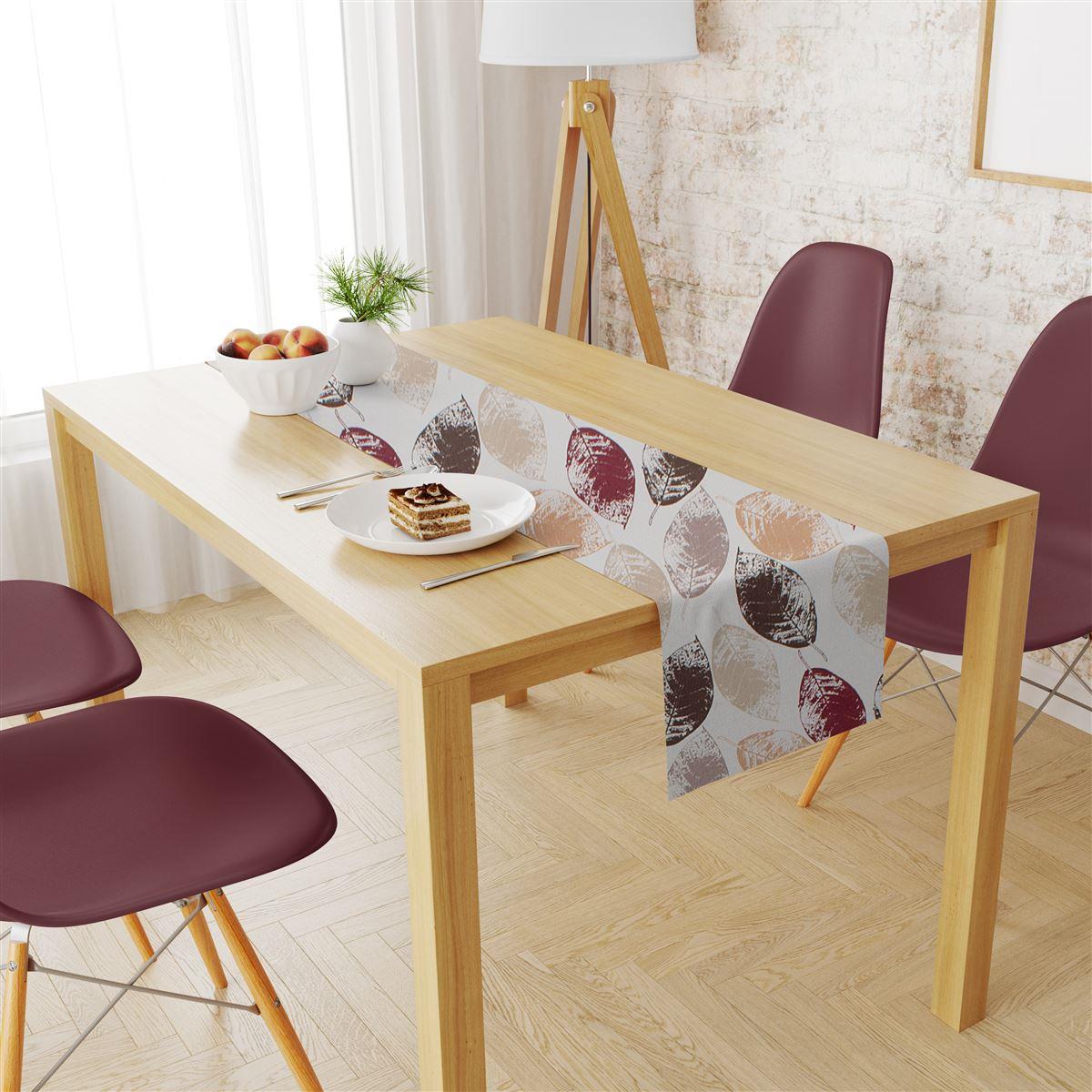 Runner Αλέκιαστο Polycotton 40x180εκ. Leaves 467 Brown DimCol (Χρώμα: Καφέ,...