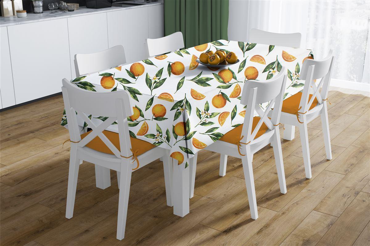 Τραπεζομάντηλο Polycotton Αλέκιαστο 180x300εκ. Oranges 474 White-Orange DimCol (Χρώμα: Λευκό,...