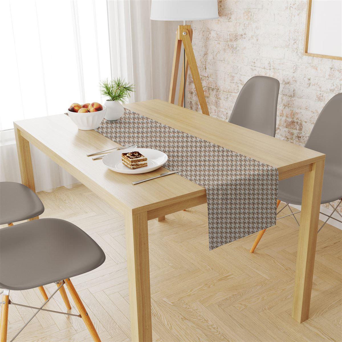 Runner Αλέκιαστο Polycotton 40x180εκ. Houndstooth 473 Beige DimCol (Χρώμα: Μπεζ,...