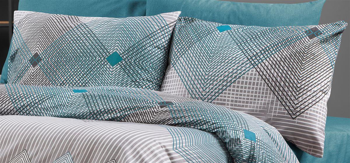 Μαξιλαροθήκη Φάκελος Polycotton 50x70εκ. Καλλιρόη 605 Grey-Petrol DimCol (Χρώμα: Γκρι,...