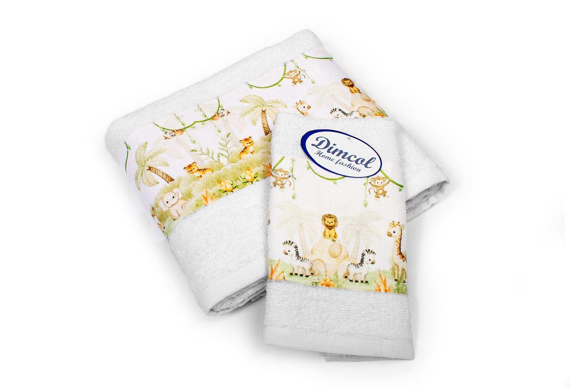 Πετσέτες 24home - ΣΗΜΑΝΤΙΚΟ: Σε περίπτωση διαφοράς τιμής από το κατάστημα ισχύει παντα και μόνο η τιμή του καταστήματος Σετ Πετσέτες 2τμχ Μπεμπέ Βαμβακερές Jungle 350 White Di