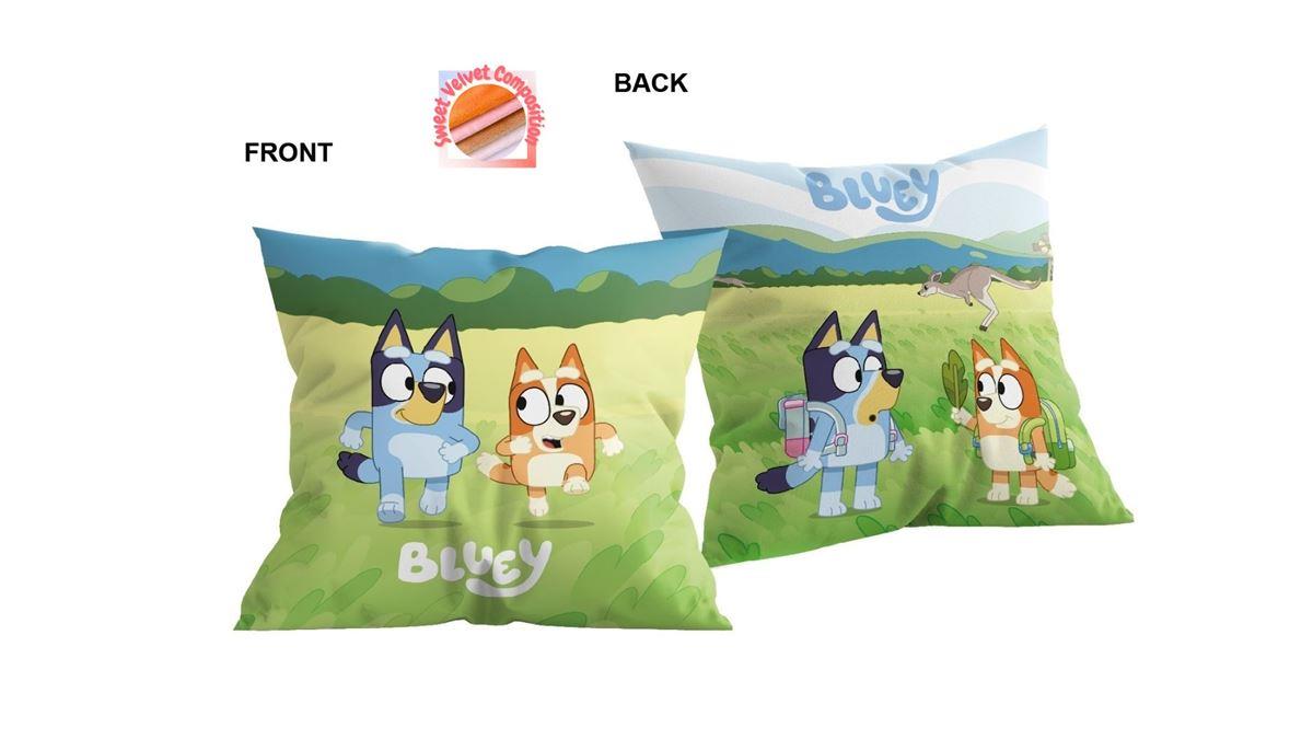 Διακοσμητικό Μαξιλάρι BBC Studios Velboa 38x38εκ. Bluey