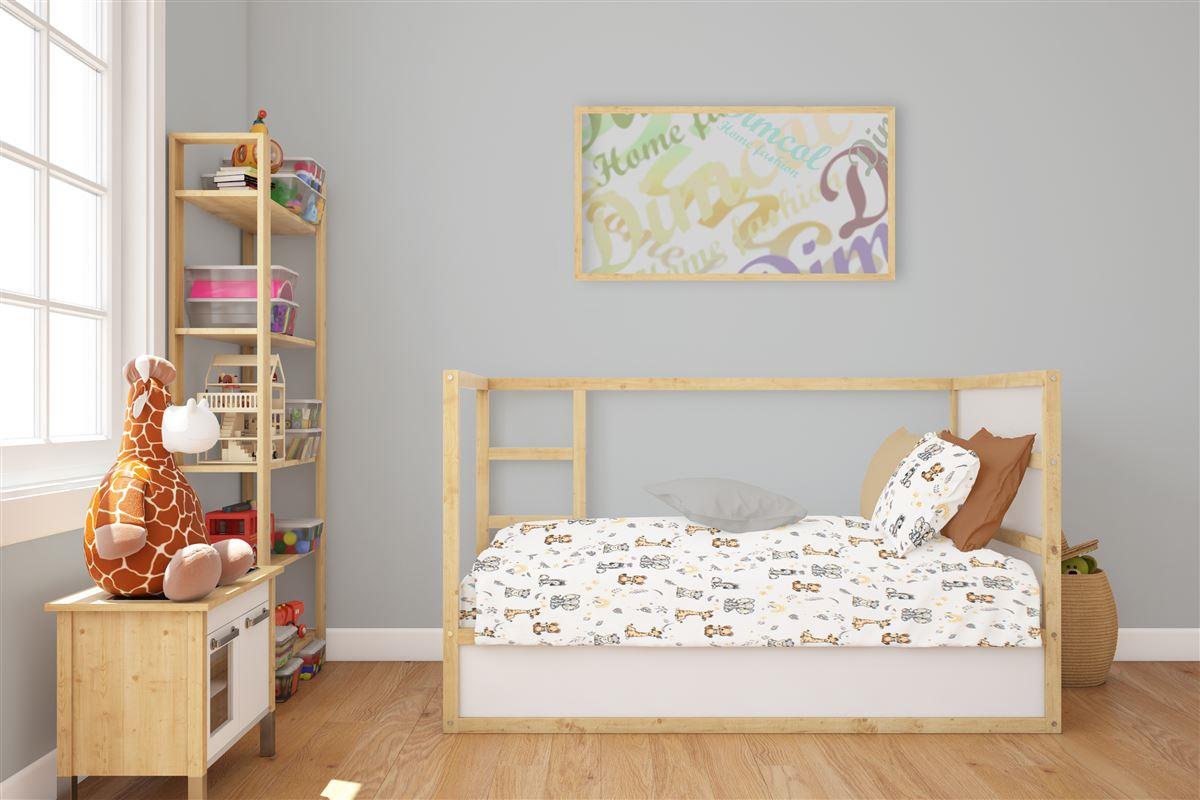 Σετ Σεντόνια 3τμχ Φανελένια Κούνιας 120x160εκ. Savanna 36 White-Grey DimCol (Τύπος κατωσέντονου: Χωρίς Λάστιχο, Ύφασμα: Φανέλα, Χρώμα: Λευκό, Μέγεθος: Σετ) - DimCol - 31212221025