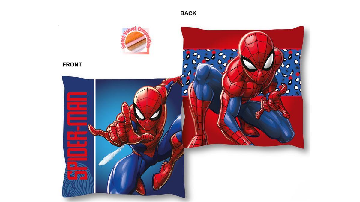 Διακοσμητικό Μαξιλάρι Velboa 38x38εκ. Spiderman 07 Blue Marvel (Χρώμα: Μπλε, Ύφασμα: Velboa) - DimCol - 54461707007