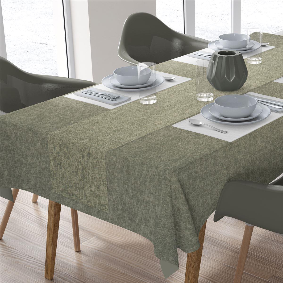 Σετ 2τμχ Τραπεζομάντηλο & Runner Polycotton Αλέκιαστο 140x220εκ.-40x220εκ. Panama Olive DimCol (Χρώμα: Λαδί, Ύφασμα: 70% Βαμβάκι-30% Polyester) - DimCol - 1936880088300013