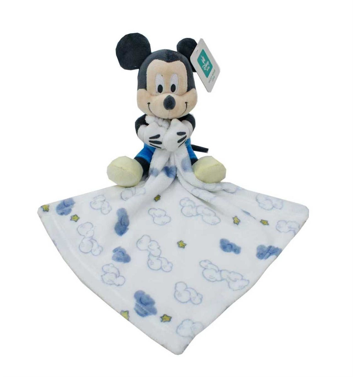 Πανάκι Παρηγορίας Fleece 30x30εκ. Με Λούτρινο 25εκ. Mickey 36 White-Blue Disney Home (Ύφασμα: Polyester, Χρώμα: Λευκό) - DimCol - 51411802002