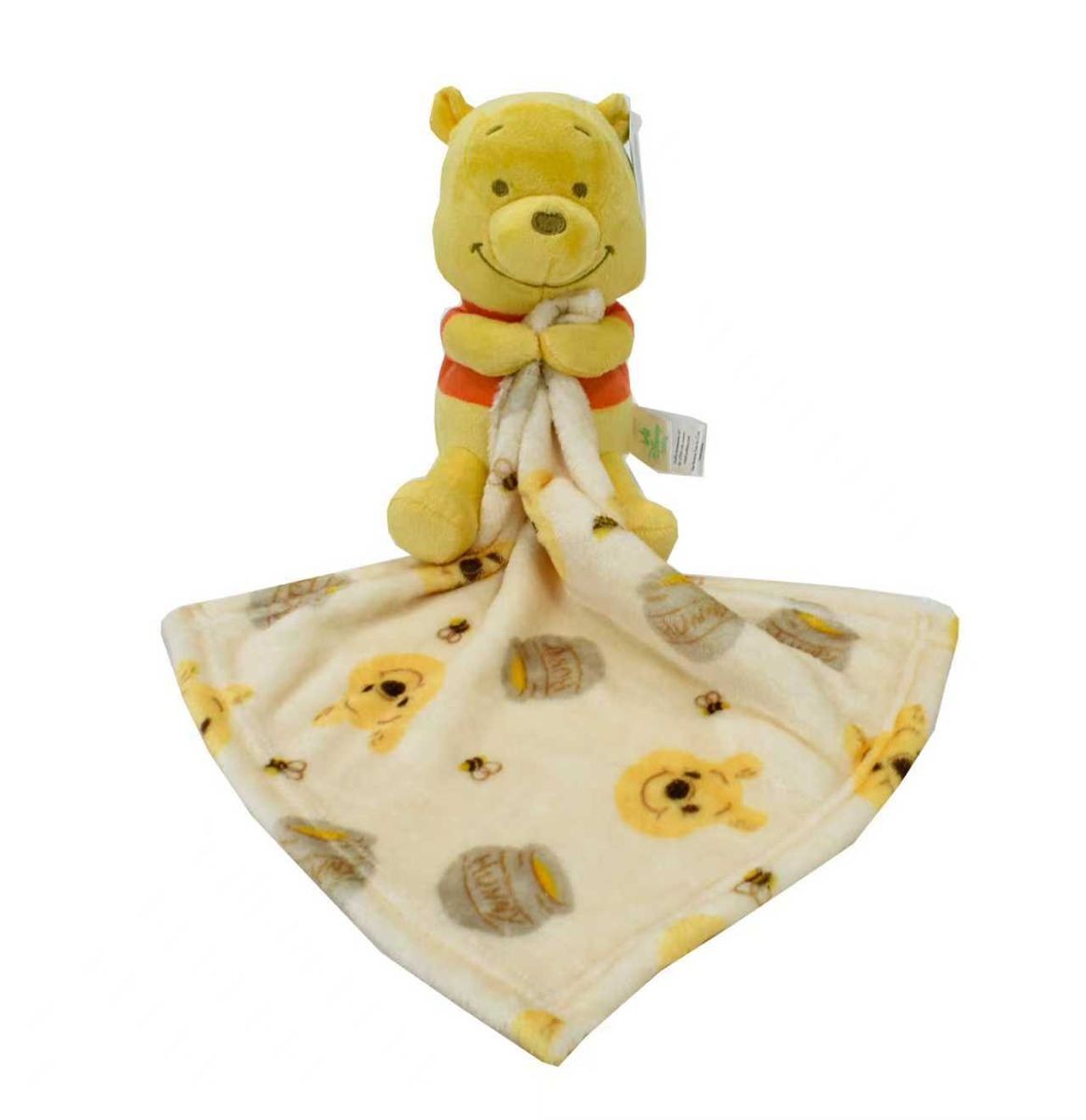 Πανάκι Παρηγορίας Fleece 30x30εκ. Με Λούτρινο 25εκ. Winnie 38 Yellow Disney Home (Ύφασμα: Polyester, Χρώμα: Κίτρινο ) - DimCol - 51411802004