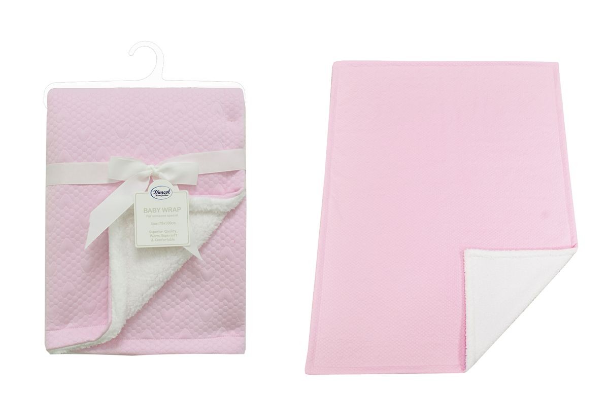 Κουβέρτα Air Layer-Sherpa Αγκαλιάς-Λίκνου 75x100εκ. Hearts 19 Pink Dimcol (Ύφασμα: Polyester, Χρώμα: Ροζ, Μέγεθος: Λίκνου) - DimCol - 31482411004