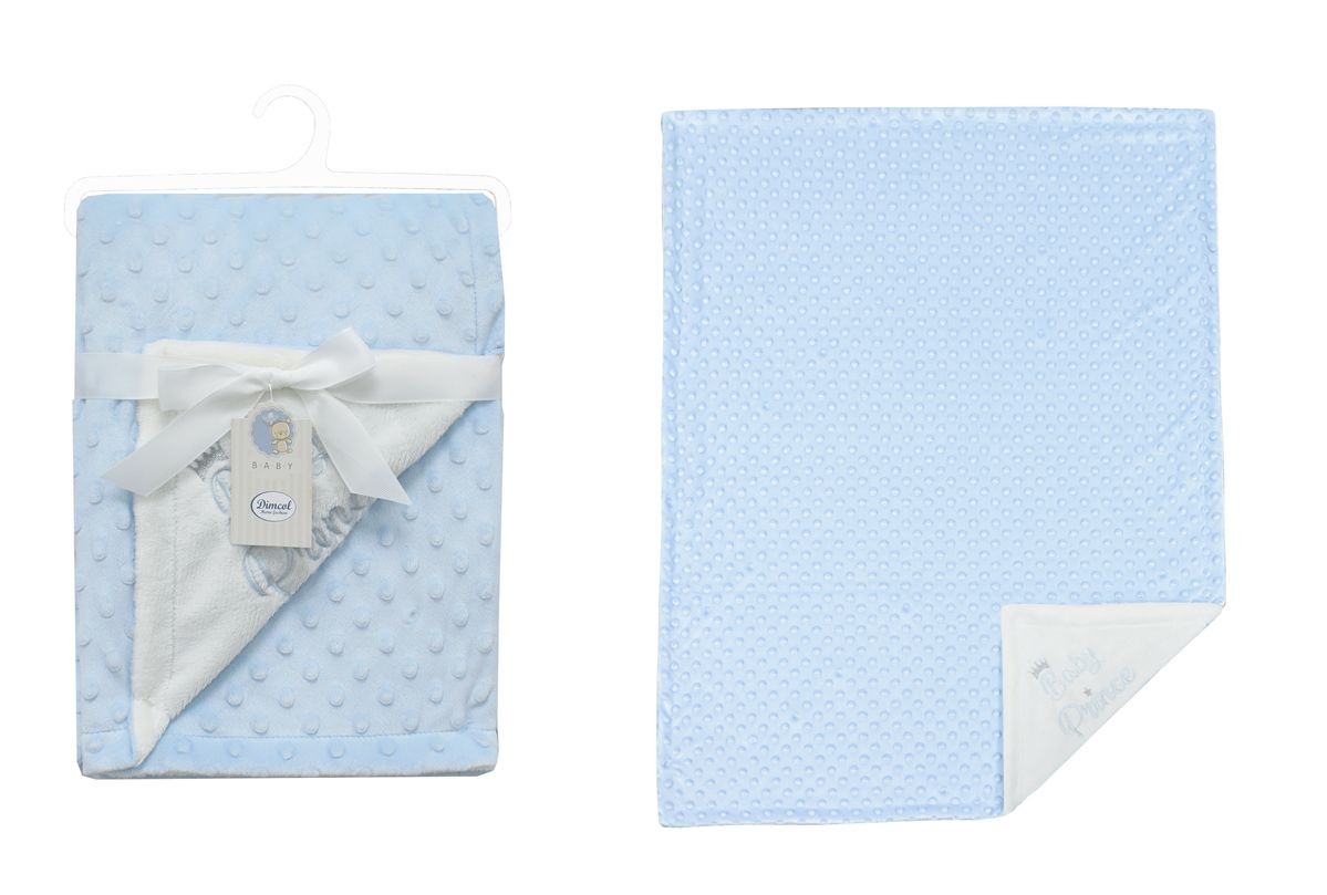 Κουβέρτα Minky Αγκαλιάς-Λίκνου 75x100εκ. Prince 33 Sky Blue Dimcol (Ύφασμα: Polyester, Χρώμα: Σιέλ, Μέγεθος: Λίκνου) - DimCol - 31482411005